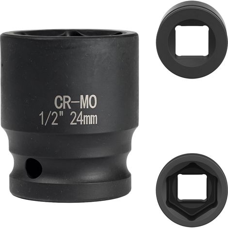 X 24-mm-6-kant-steckschlüssel, Chrom-molybdän-stahl, Für 1/2"-schlagschrauber, Fahrrad Und Schloss