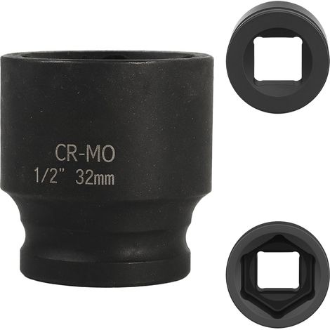X 32-mm-6-kant-steckschlüssel, Chrom-molybdän-stahl, Für 1/2"-schlagschrauber, Fahrrad Und Schloss
