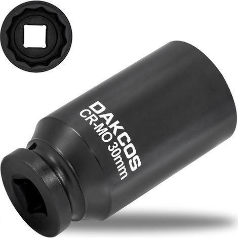 X 30 Mm 12-punkt-schlagschrauber-steckschlüssel, Chrom-molybdän-stahl, 78 Mm Länge, 1/2"-antrieb, Für Kreuzgelenke