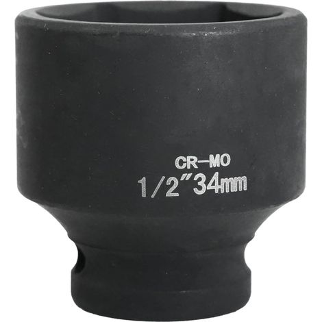 X 34 Mm 1/2" 6-punkt-schlagschrauber-stecknuss, Schwarzer Chrom-molybdän-stahl, Für Mechanische Werkzeuge Und Schlösser