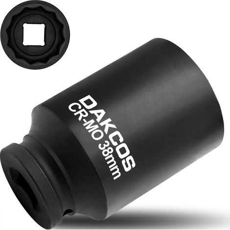 X 38-mm-12-kant-steckschlüssel, Chrom-molybdän-stahl, 78 Mm Lang, Für Schlagschrauber
