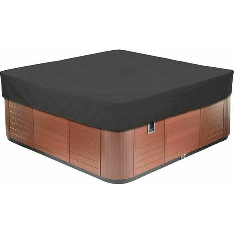 Square Garden Whirlpoolabdeckung, Aus 210d Oxford-gewebe, Wasserdicht, Staubdicht Und Uv-beständig, In Verschiedenen Größen Erhältlich, Schwarz, 231 X 231 X 30 Cm
