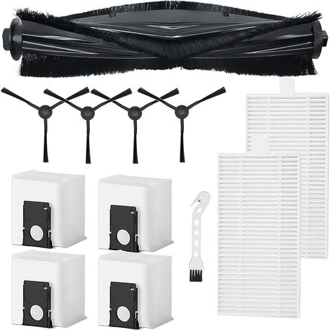 Ersatzteilset Für Eureka J20 Midea W20, Hauptbürste, 4 Staubbeutel, 4 Seitenbürsten, 2 Filter