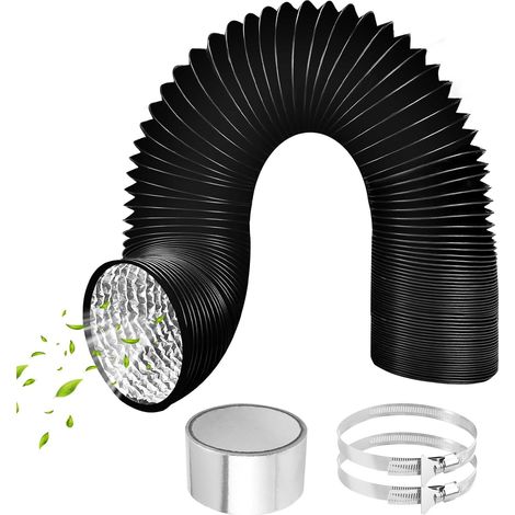 X 80 Mm Flexibler Schlauch, 3 M Aluminiumrohr, Schlauchschellen, Klebeband, Trocknerentlüftung