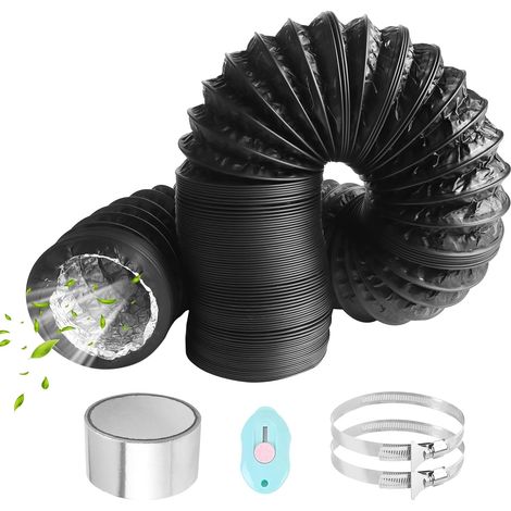 X 80 Mm Flexibler Schlauch, 6 M Aluminiumkanal, Schlauchschellen, Klebeband, Trocknerentlüftung