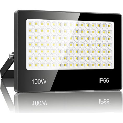 100-w-led-flutlicht Für Den Außenbereich – 10.000 Lm, 6500 K Kaltweißer Led-strahler Mit 105 Leds, Ip66 Wasserdicht, Für Stadion, Terrasse, Straße Und Garage