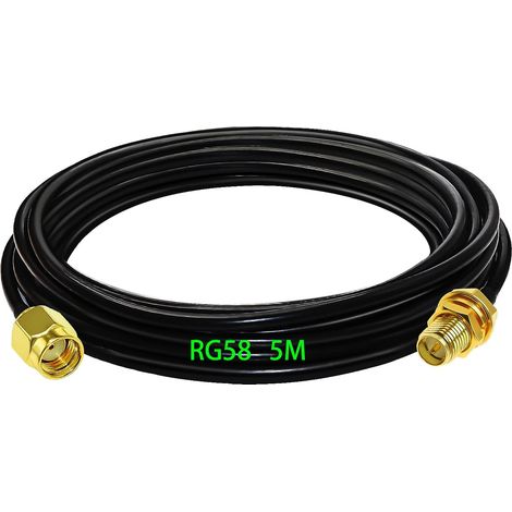 Rg58 Koaxialkabel, Rp-sma Stecker, Rp-sma Buchse, 5 Meter, Für Routerantenne