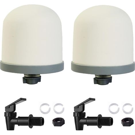 Kuppelfilter, 2 Schwarze Hähne, Diatomit-keramik, Bpa-freies Pp, Für 18-liter-wassereimer