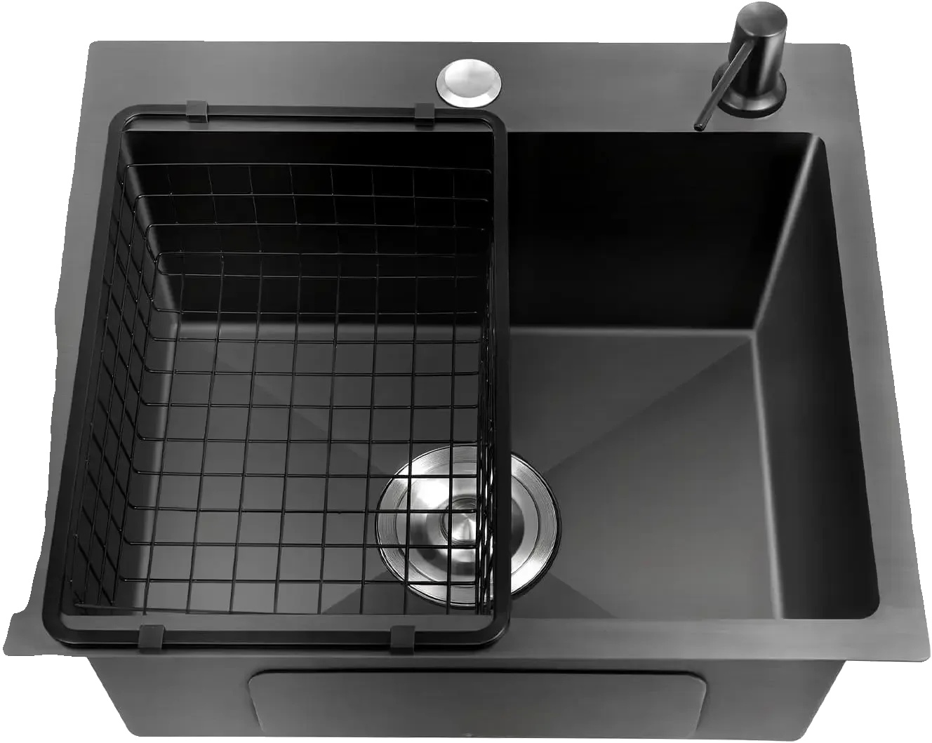Küchenspüle, Edelstahl, Einzelbecken, Schwarz