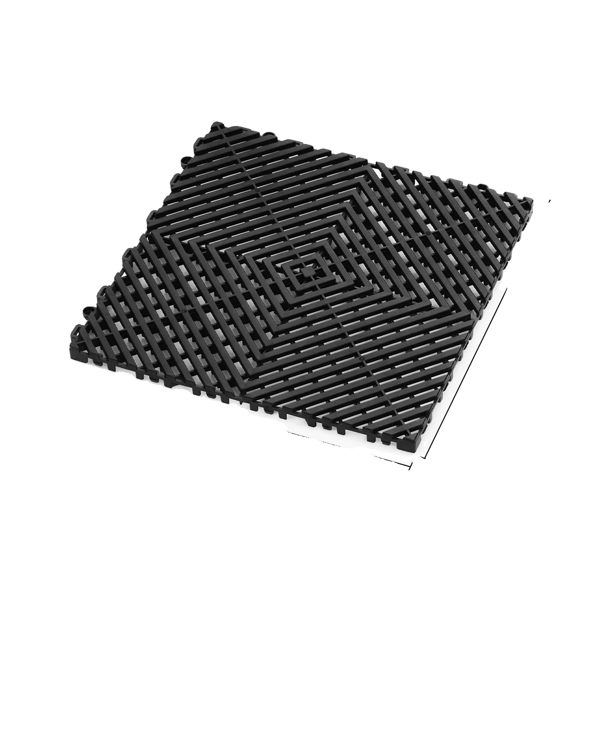 Ineinandergreifende Drainagematte, Rutschfeste Oberfläche, Einfache Installation, 24-teilig, Schwarz