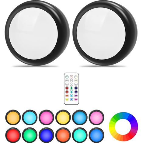 2-teiliges Schrankbeleuchtungsset, Rgb-led, 13 Farben, Einstellbare Helligkeit, Kabellos, Fernbedienung, Für Küche Und Schlafzimmer