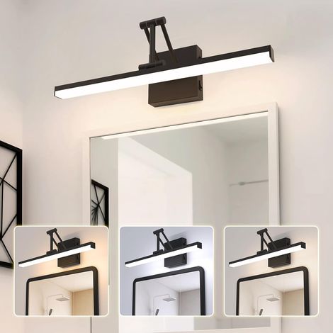 Spiegelwandleuchte, 12-w-led, Teleskoparm, Aluminium, Badezimmer