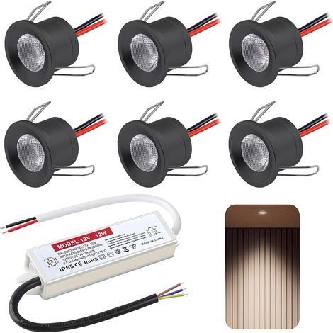 6er-set Einbaustrahler, 2 W, 12 V, Ip65 Wasserdicht, 25–28 Mm Einbauöffnung, Küche/badezimmer