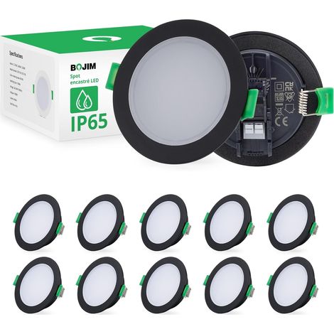 Set Mit 10 Einbaustrahlern, Ip65, Schwarz, Neutralweiß 4000k, Badezimmer, Küche