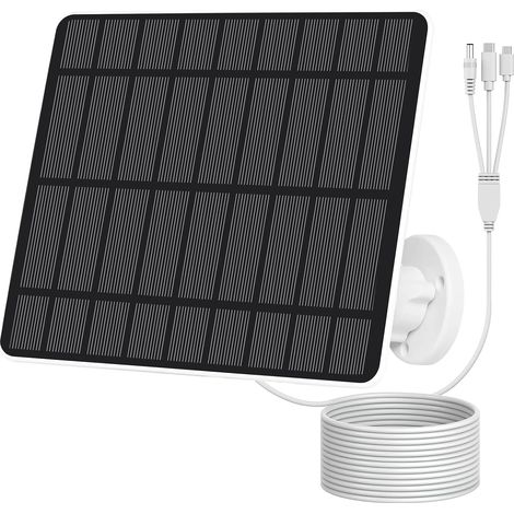 X 5-w-solarpanel, 3-in-1-anschlüsse, Monokristalline Zellen, Ip65 Wasserdicht, Für Außenkameras