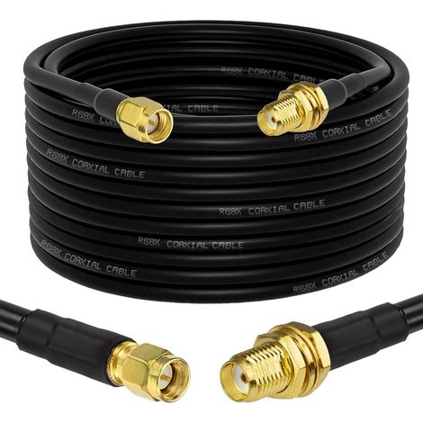 Sma-antennenverlängerungskabel, Rg8x 50 Ohm, 10 M, Stecker Auf Buchse, Für Wlan-router Und Sdr-empfänger