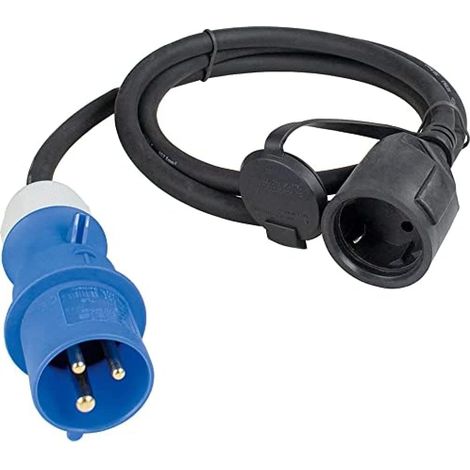 Camping-kabeladapter Cee Auf Schuko 1,5 M Neopren Ip44 Für Wohnwagen Und Boote