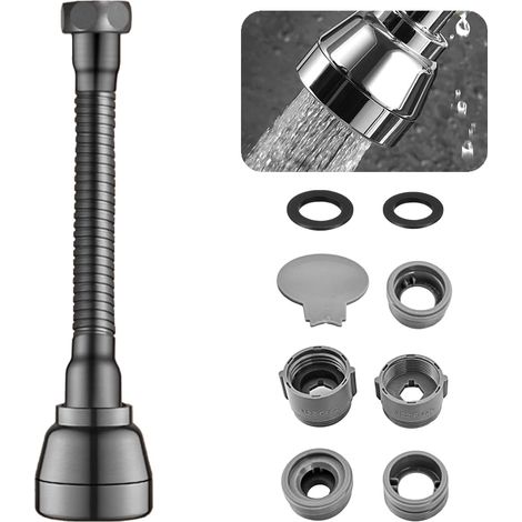 X 360°-armaturenverlängerung, 17,5 Cm Flexibler Schlauch, 3-stufiger Luftsprudler, Wassersparend, Küche/bad