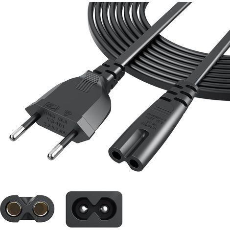 Euro C7 Netzkabel, 2 M, 2-poliger Stecker, Reinkupfer, Für Jbl Partybox Soundbar