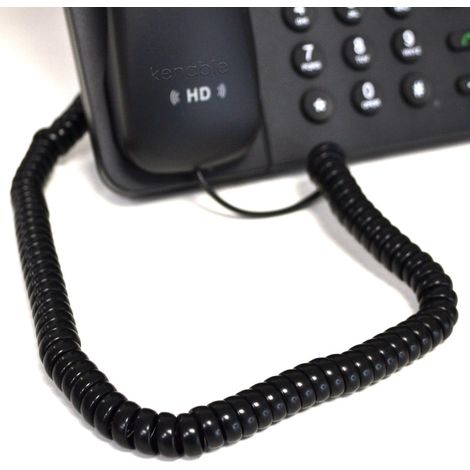 Rj10 Spiralkabel, Schwarzes Kabel, 3 M, 4p4c-stecker, Für Büro Und Zuhause