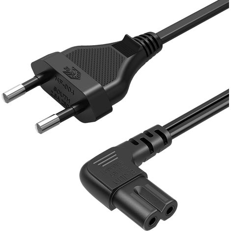 Netzkabel, 90° Abgewinkelt, C7-stecker, 2-polig, 18 Awg, Für Lg-, Samsung- Und Tcl-fernseher