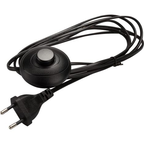 1 X 3 M Netzkabel, Europäischer Stecker C7, Fußschalter, Schwarz
