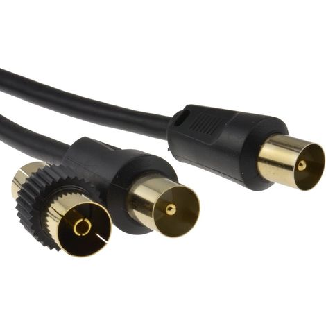 Koaxial-antennenkabel, Vergoldete Stecker, Inklusive Kupplung, Für Tv- Und Dvb-t-decoder