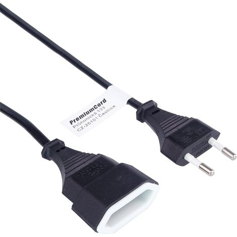 Verlängerungskabel, 230 V, Eurostecker, Pvc, Abs, Schwarz, Für Pc