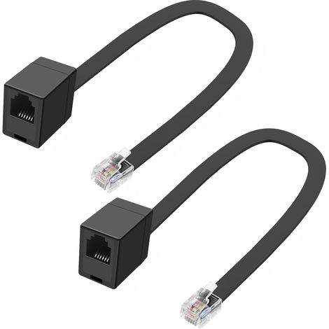 2er-pack Rj12 6p6c Verlängerungskabel, 30 Cm, Reines Kupfer, Für Telefon, Fax Und Büro