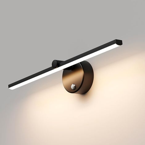 Spiegelwandleuchte, 300° Drehbar, Per Berührung Dimmbar, 5w Led, Ip44, Schwarz, Badezimmer/wohnzimmer