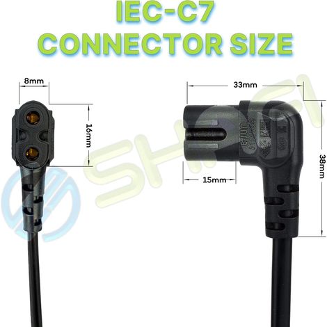 X 5 M Netzkabel, Eu-stecker, C7-anschluss, Rechtwinklig, Für Fernseher Und Konsole