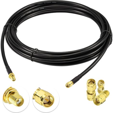 X 5 M Sma Rg8x Verlängerungskabel, Stecker Auf Buchse, 50 Ohm, Adapter Für Router, Wlan-antenne, Modem