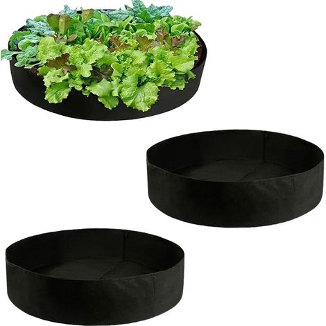 Pflanzsäcke, 300 G Vliesstoff, Atmungsaktiv, Schwarz, Für Gemüse Und Blumen, Balkongarten
