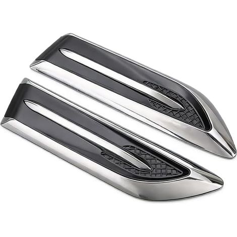 2-teiliges Aufkleber-set Für Die Seitlichen Lüftungsschlitze, Schwarzchrom-abs, Haifisch-design, Für Renault Clio Iv V