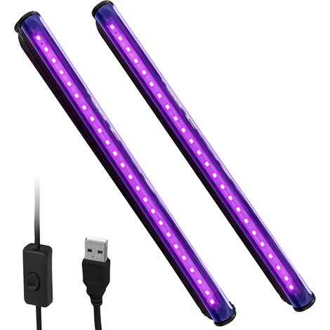 Schwarzlichtleisten, 395 Nm Uv-leds, 28 Cm Aluminiumrohr, Usb-stecker, Für Partys Und Aquarien