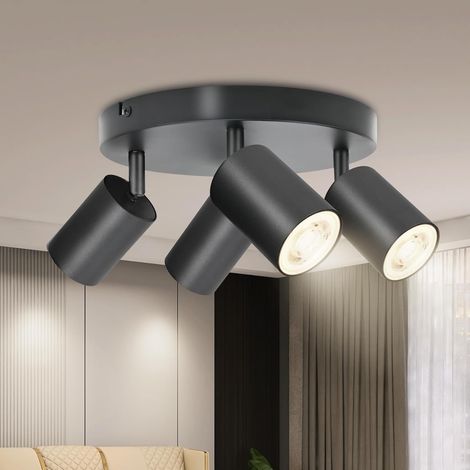 Verstellbare Gu10-deckenspots, Schwarzes Aluminium, Für Wohnzimmer/küche