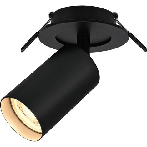 Schwarzer Led-spot, 350° Verstellbar, 90° Schwenkbar, Gu10-fassung, Aluminium, Für Küche, Flur, Wohnzimmer