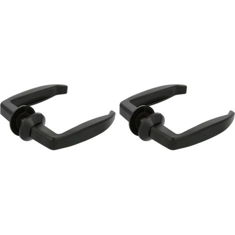 Set Mit 2 Schwarzen Aluminium-innentürgriffen 105 X 40 Mm, 8 Mm Quadratisch Für Homeoffice