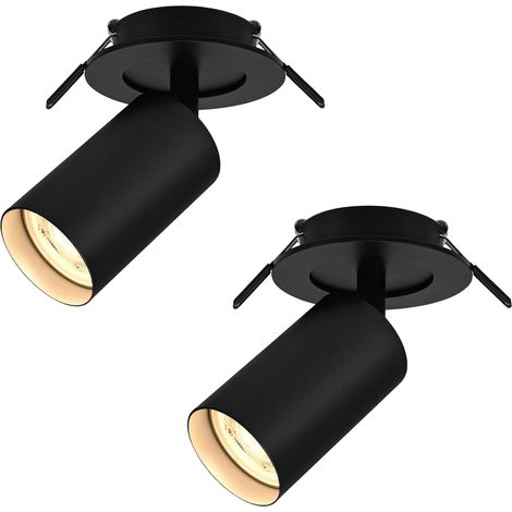 Led-einbaustrahler, 350° Verstellbar, 90° Schwenkbar, Gu10-fassung, Schwarzes Aluminium, Für Küche Und Flur