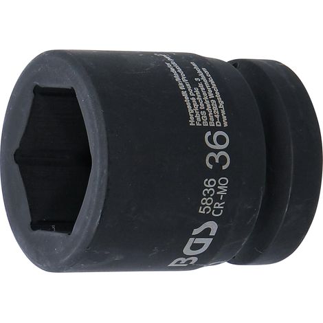 Schlagschrauber-steckschlüssel, 6-kant, 25 Mm, Chrom-molybdän-stahl, 36 Mm Öffnung, Für Schlagschrauber