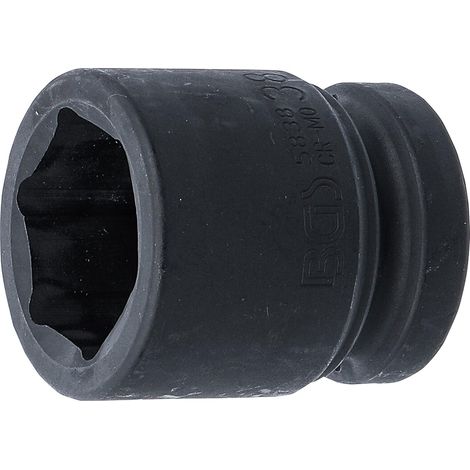 Schlagschrauber-steckschlüssel, 6-kant, 25 Mm, Chrom-molybdän-stahl, 38 Mm Öffnung, Für Schlagschrauber