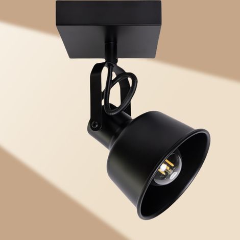 Verstellbare Led-deckenleuchte Mit Holzsockel Und E14-fassung, Schwarz, Für Wohnzimmer, Küche, Schlafzimmer
