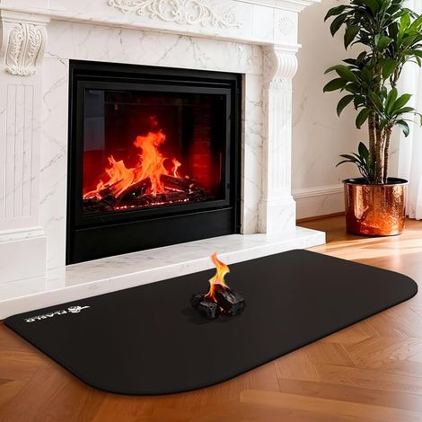 1 Feuerfeste Kaminmatte Aus Fiberglas, 71 X 123 Cm, Hitzebeständig Für Den Innen- Und Außenbereich