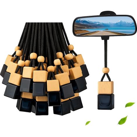 Set Mit 30 Schwarzen Glas-duftdiffusoren Mit Holzstopfen, 8 Ml, Für Auto Und Zuhause