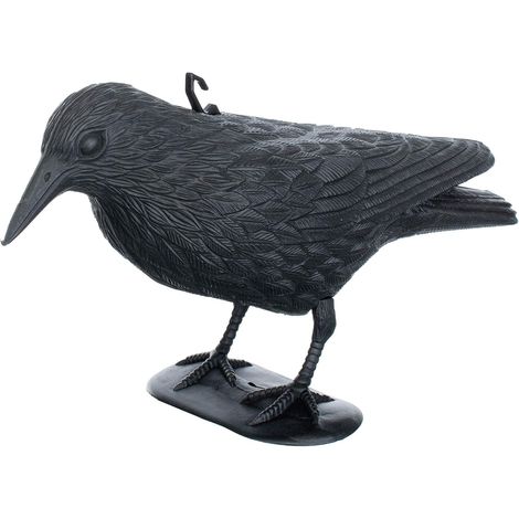 Plastikkrähe 36x20cm Vogelabwehr Tauben Garten Balkon Terrasse