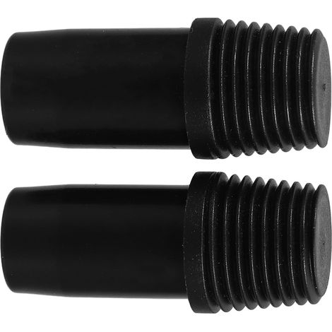 Set Mit 2 Schwarzen Kunststoff-gewindekappen Zur Sicheren Befestigung Von Besenstielen Und Bürsten, Für Den Hausgebrauch