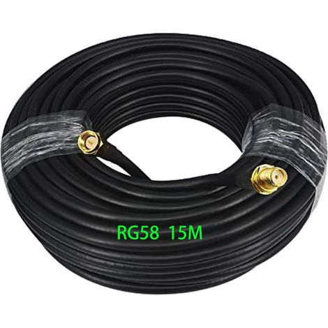 Rg58 Koaxialkabel, Sma-stecker Auf Sma-buchse, 15 M, 50 Ohm, Wlan-antennenverlängerung
