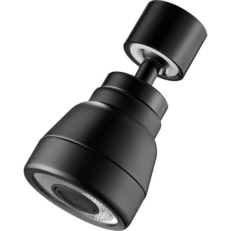 Küchenarmatur Mit 1 Auslauf, 360° Drehbar, 3 Betriebsmodi, 24 Mm/22 Mm Gewinde, Messing, Schwarz