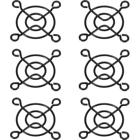 Set Mit 6 Schwarzen 40-mm-metall-lüftergittern, Fingerschutz, Luftstromregulierung, Computerzubehör