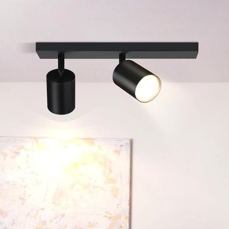 Deckeneinbaustrahler, Metall, 350° Drehbar, Gu10, Schwarz, Für Den Innenbereich